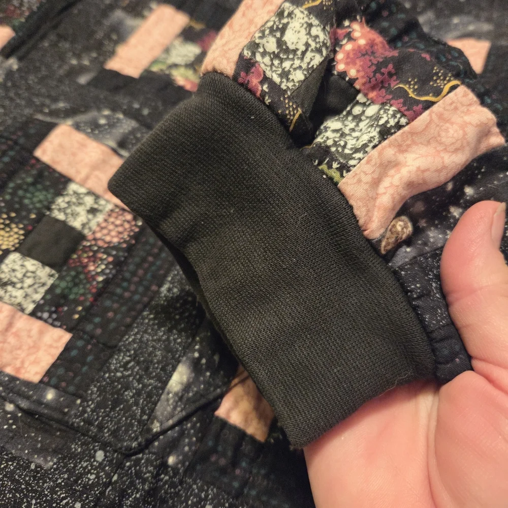 Grandma's Vintage Hand‎ made Quilt Block Quilted Jacket XL Patchwork Grandmacore